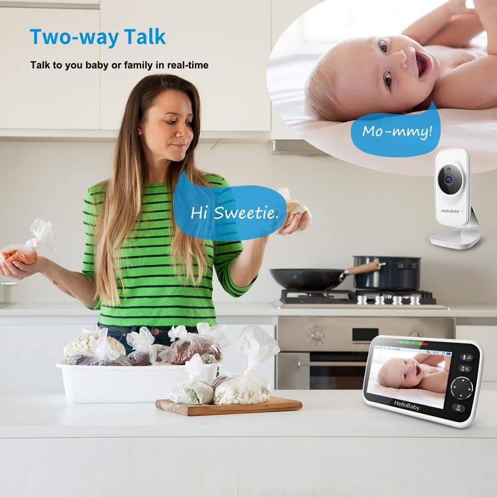  HelloBaby Monitor with Camera and Audio, 5'' Screen