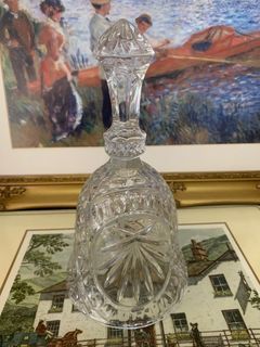 Vintage 7” Cut Glass Crystal big Dinner Bell England