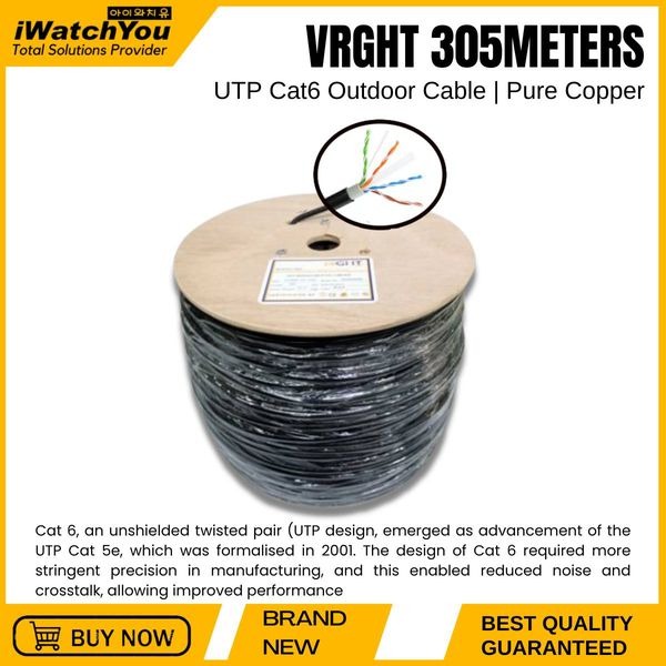 VRGHT UTP CAT6 Outdoor Cable 305 Meters (1Box), Furniture & Home Living