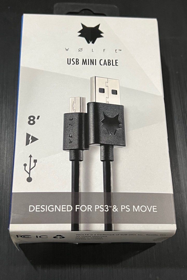 Wolfe USB Mini Cable PS3 PS Move Video Gaming Gaming