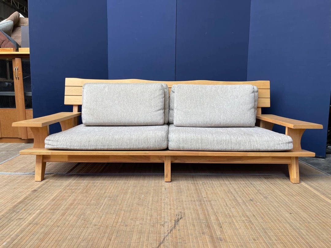 Wooden sofa, Furniture & Home Living, Furniture, Sofas on Carousell