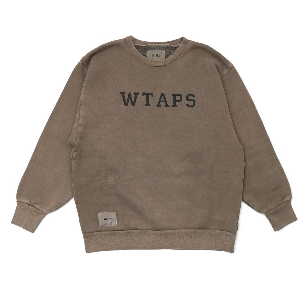 WTAPS 19AW COLLEGE SWEATSHIRT. COTTON 軍綠色logo 衛衣