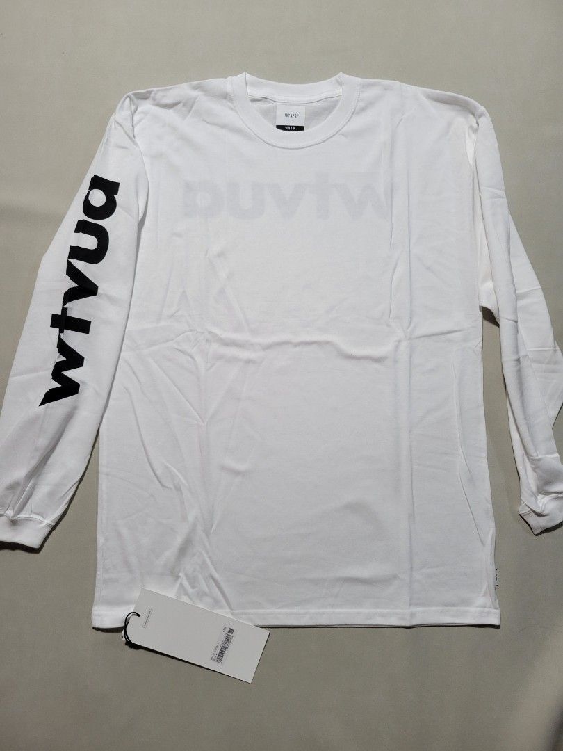 WTAPS WTVUA SCREEN L/S TEE WHITE SIZE 04, 男裝, 上身及套裝, T