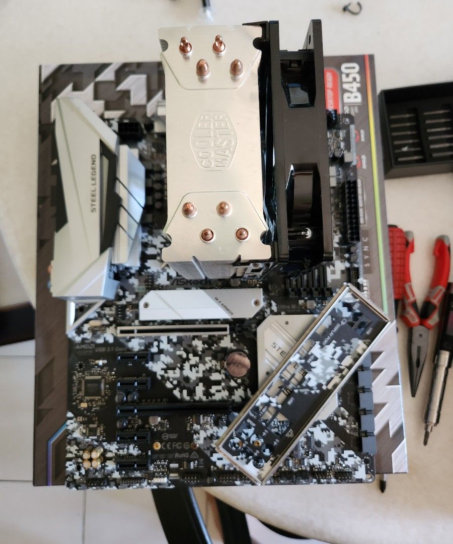 Wts amd cpu motherboard combo, r5 3600 + asrock b450 steel legend