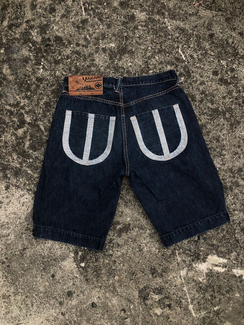 Short Jean EVISU Selvedge Sakura - Taille US28/FR38 - Vintage - Bleu - Pour Homme