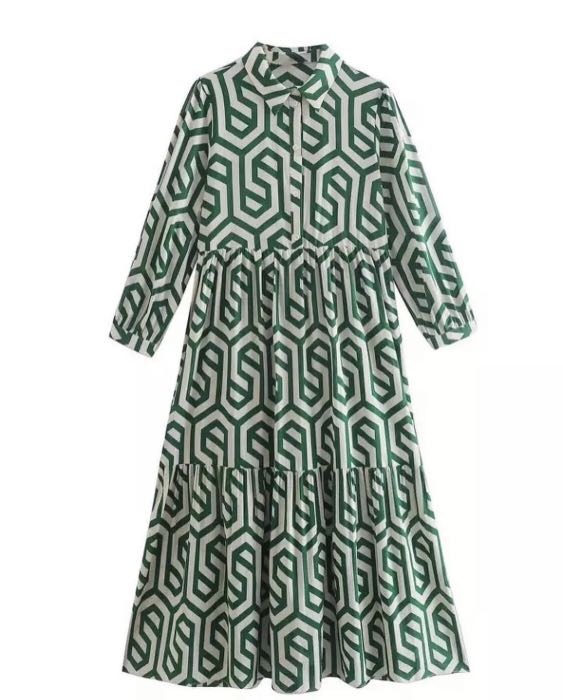 Geometric print dress zara sales