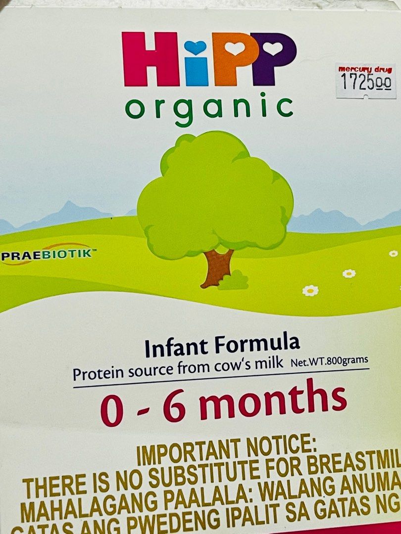 0 6mos. HIPP ORGANIC INFANT MILK 800g. Babies Kids Nursing