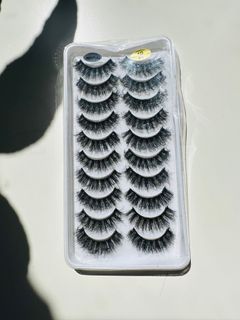 10 pairs natural long 3D mink false eyelashes