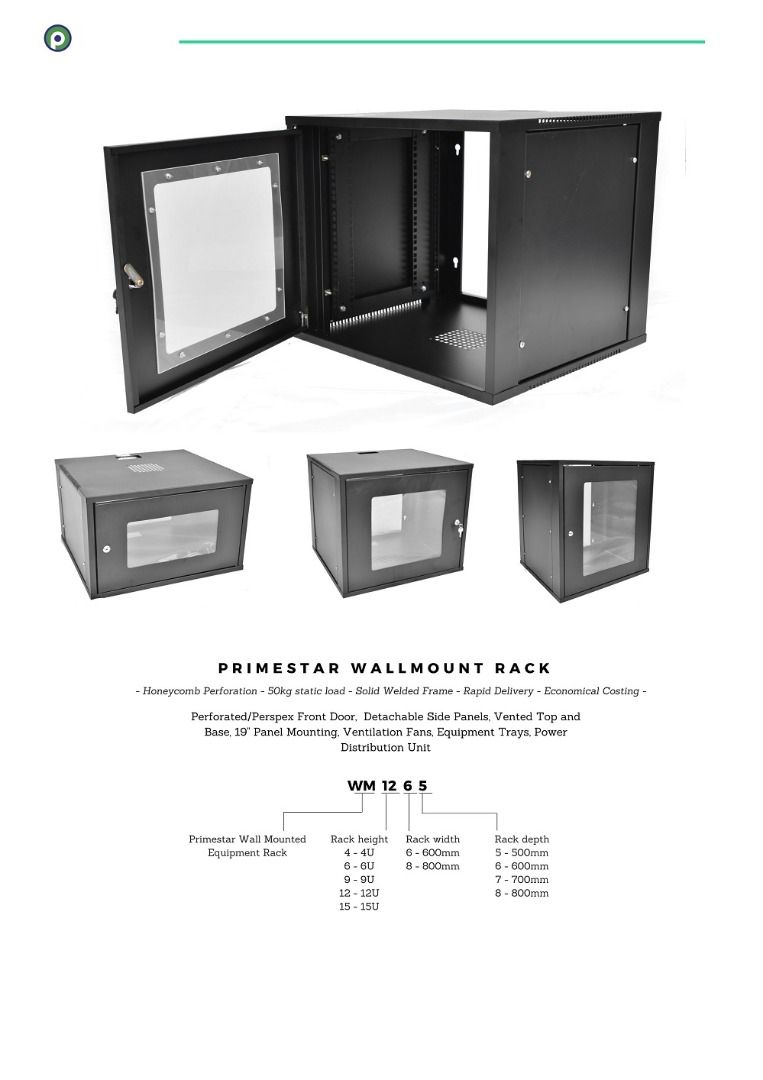 19" 6U Wall Mount Server Rack 335mm(H) x 560mm(W) x500mm(D) 6U Server Rack 6U Rak Server