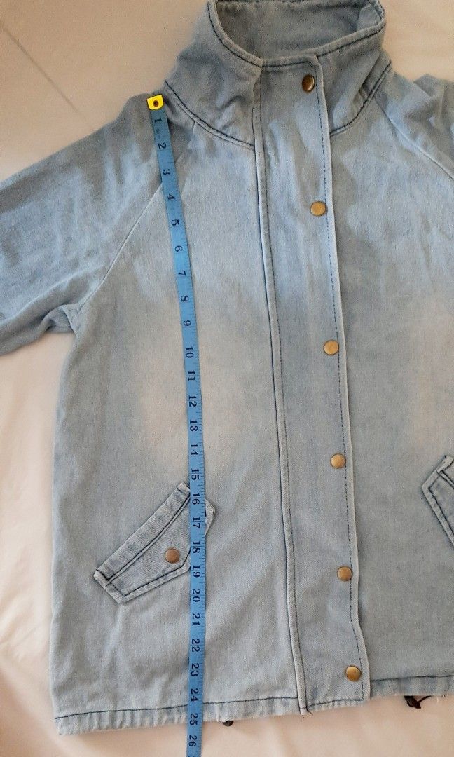 Zaful button up denim discount jacket and hooded vest