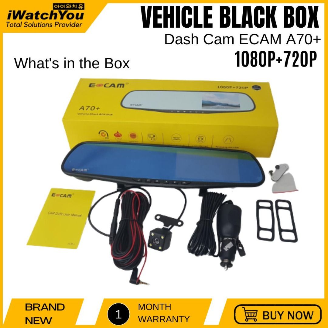 2Ch Vehicle Black Box DVR/Dash Cam ECAM A70+, Furniture & Home Living