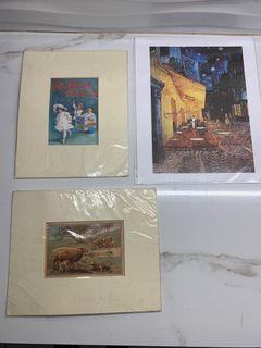 3 Frameable Prints | 2 Rare Vintage  Advertising  Postcard Print  -  1  V. Van Gogh  Terrazza Del Cafè  Print