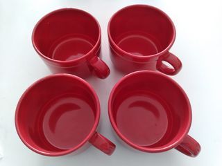 4x red royal Norfolk cups