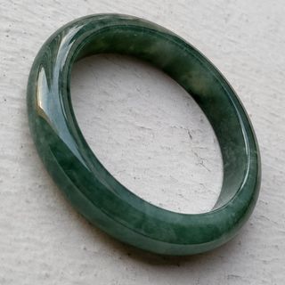 54mm Certified Type A Icy Jadeite Bangle Ice Spinach Green Jade