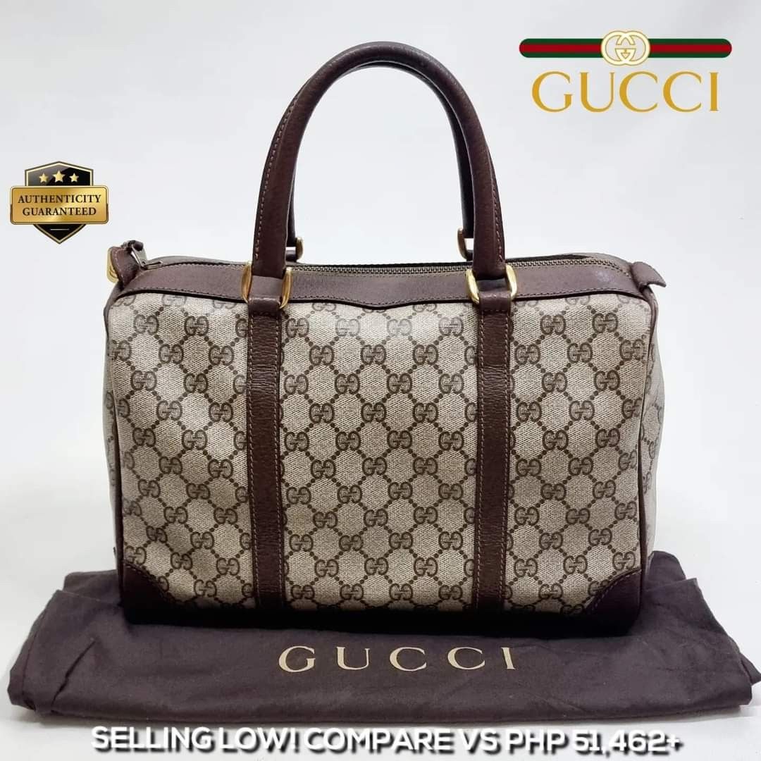 GUCCI Vtg 70s Custom Made Rare Brown Monogram GG Travel Shoulder Bag