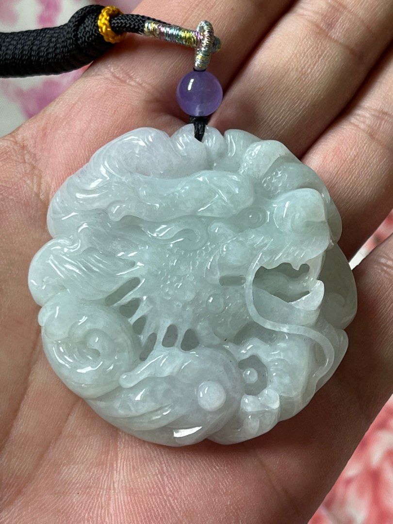 缅甸A货翡翠Myanmar A Grade Jade Dragon Pendant 龙牌, Men's Fashion