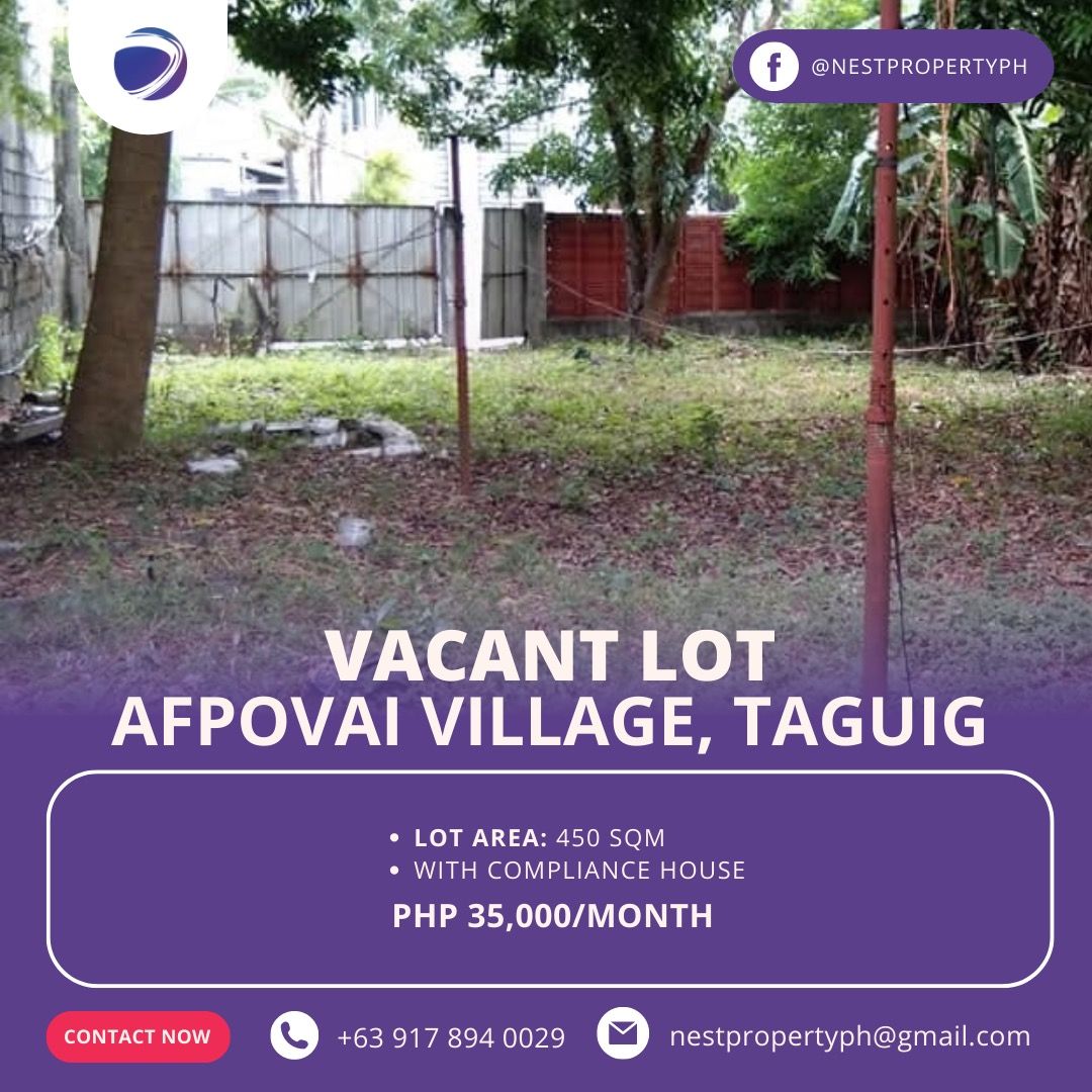 AFPOVAI Village, Taguig City For LEASE, Property, Rentals, Lot on