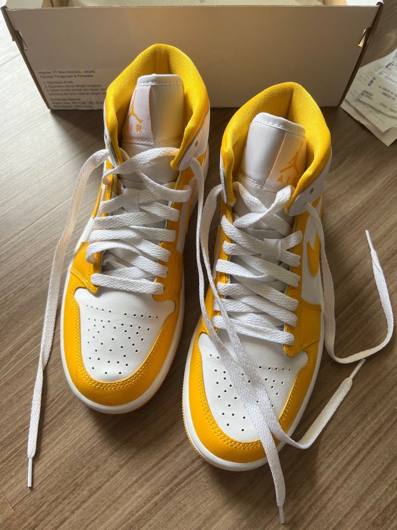 Sepatu White Rose Gold Jordan Jordan Retro High Yellow Ochre (2018)