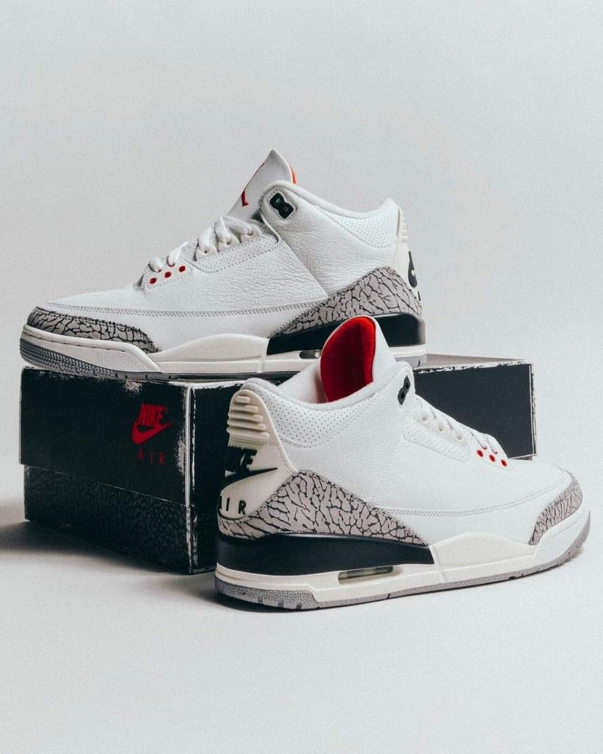 Air Jordan 3 White Cement Reimagined, Men's Fashion, Footwear, Sneakers