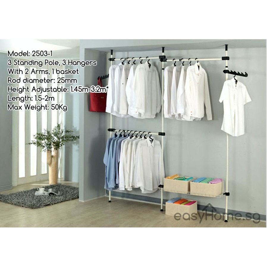 ALL Korean Standing Pole Clothes Rack Coat Stand Drying rack Shelving