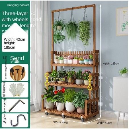 Bamboo Plant Rack / Wooden Plant Rack / Flower Stand / Multi Tier Layer ...