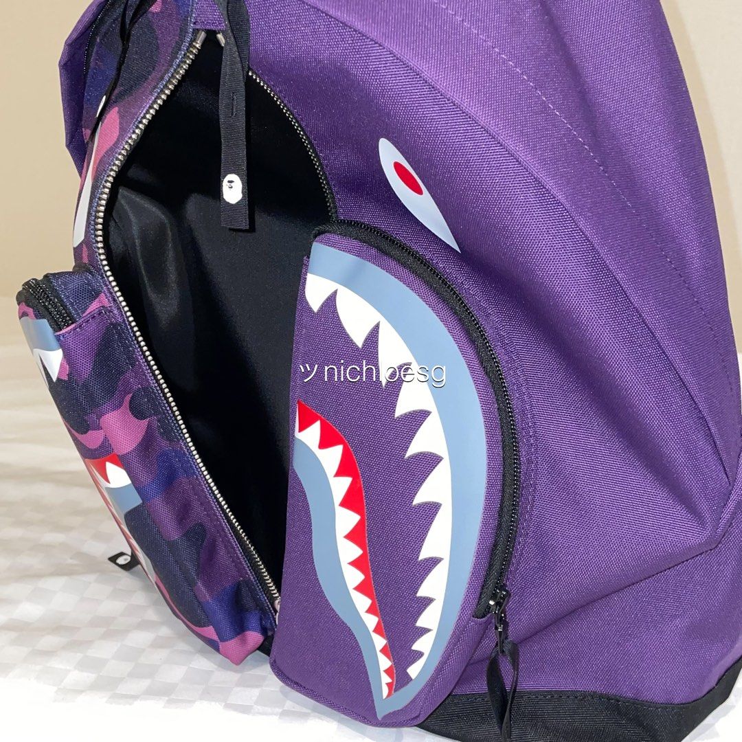 BAPE Color Camo Shark Day Backpack Red