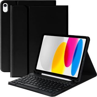 iPad 10th Gen. 2022 Bluetooth Keyboard Case Smart Cover with Pencil Holder