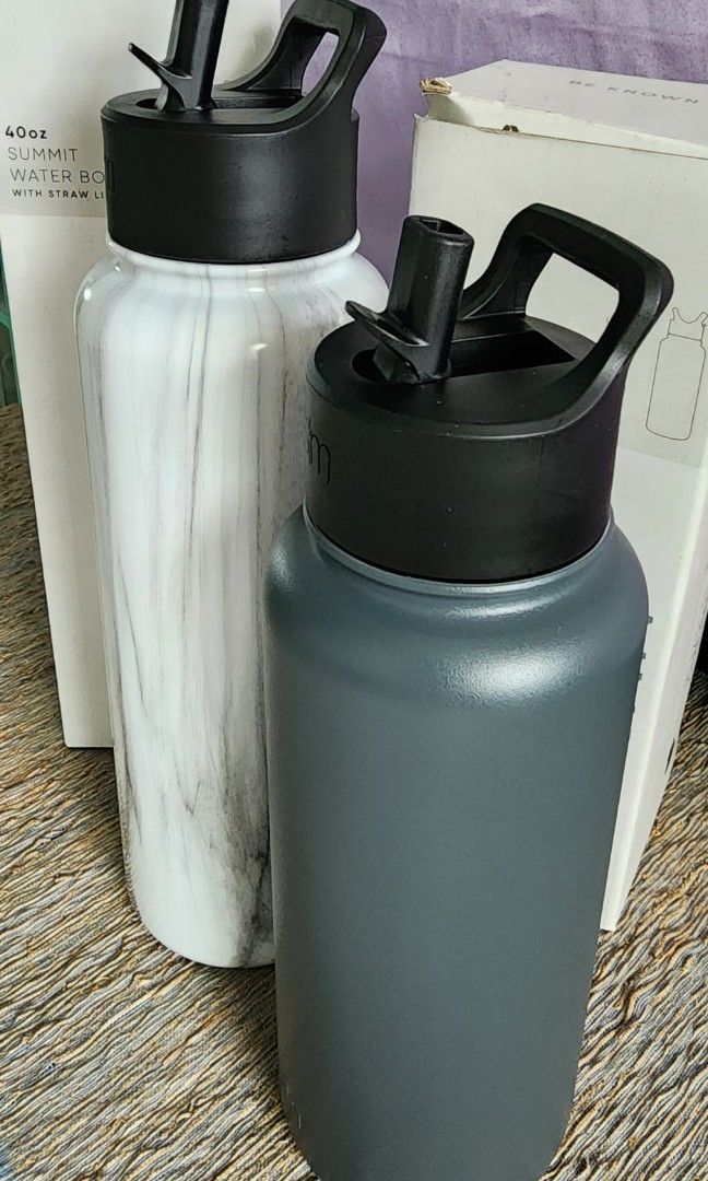 Simple Modern 32 fl oz Stainless Steel Summit Water Bottle with Silicone Straw Lid|Seaglass Sage