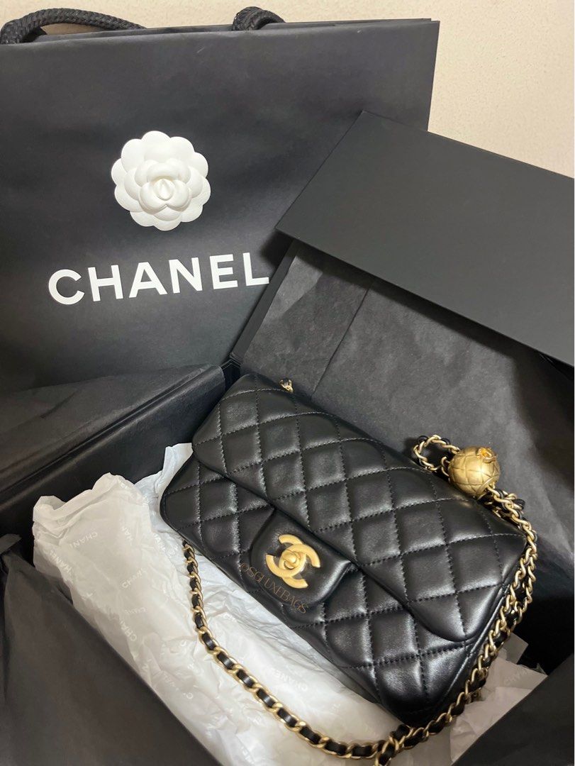 Brand New Chanel Pearl Crush Rectangle Black, Luxury, Bags