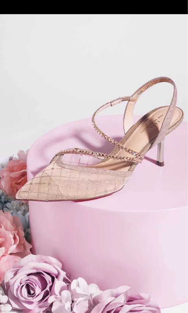 Gold kitten heels best sale