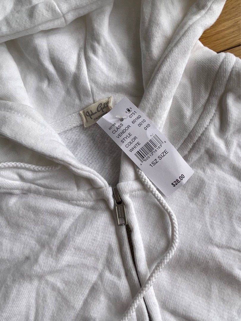 SOLD brandy melville crystal crop hoodie authentic instock white black with tag spree