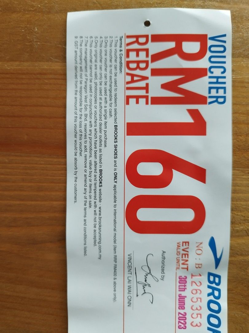 Brooks voucher clearance