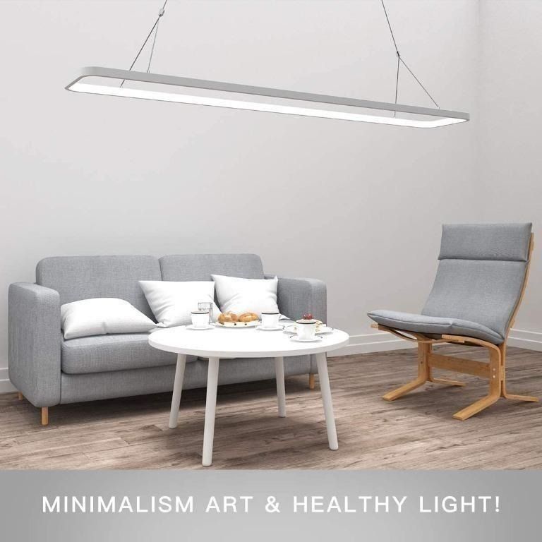 C4051] Pendant Light Fixture, EYLM Modern LED Pendant Light Chandeliers,  45W romote Control Dimmable Office Ceiling Lights, Adjustable Hanging Lamp  for Kitchen Island Home Living Room Dining Room Bedroom, Furniture  Home