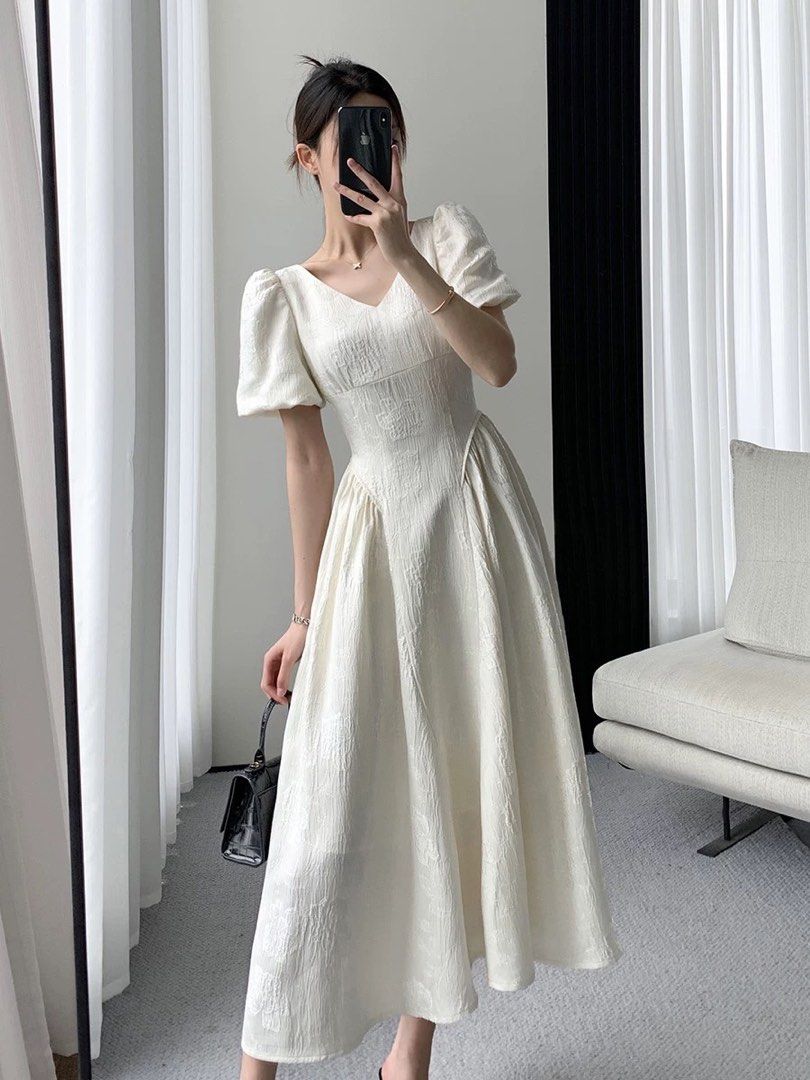 Calvin Klein Shoulder Puff Dress Size M Women s Fashion Dresses