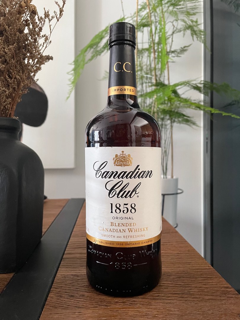 CANADIAN CLUB 1858 ORIGINAL BLENDED CANADIAN WHISKY 1000ML 40%, Food &  Drinks, Alcoholic Beverages on Carousell
