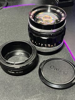 Canon FL 58mm f 1.2 with nex converter vintage rare lens