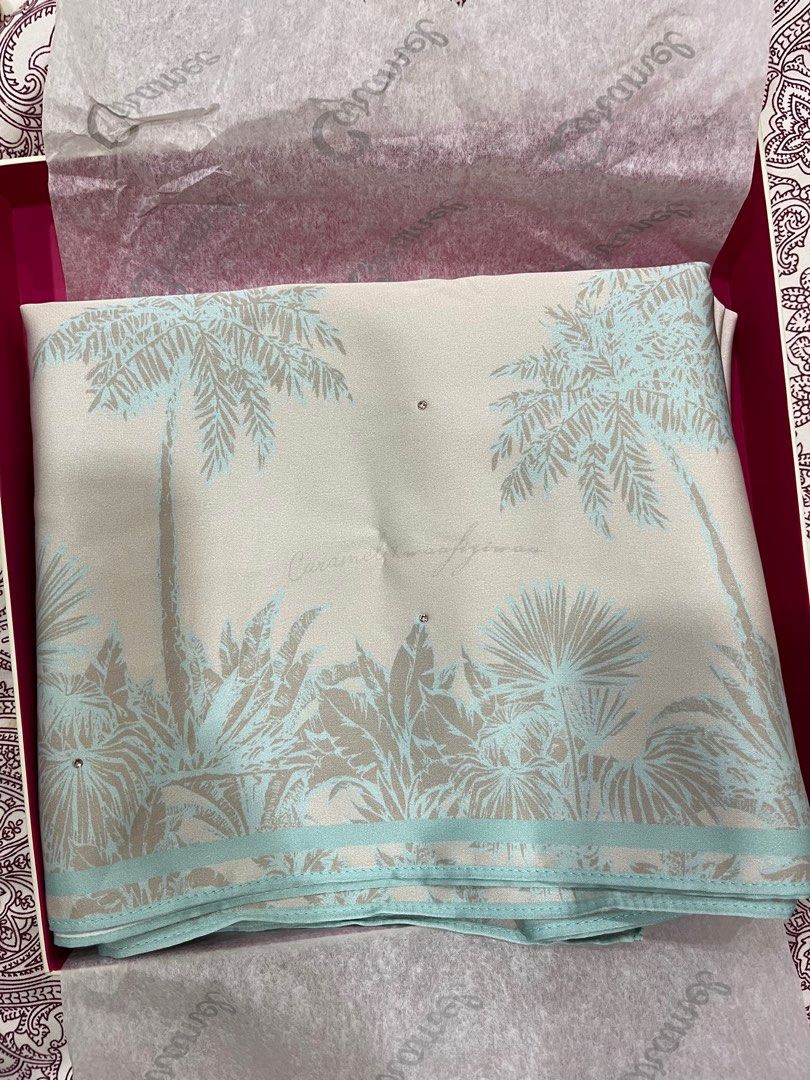 Caramel x Fiziwoo satin shawl, Women's Fashion, Muslimah Fashion