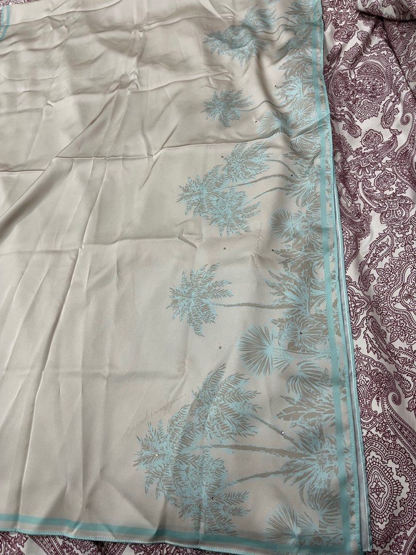 Caramel x Fiziwoo satin shawl, Women's Fashion, Muslimah Fashion