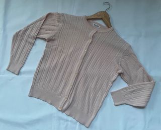 Cardigan cable knit Korea soft pink