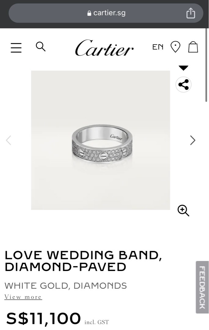 Cartier love 2025 ring black