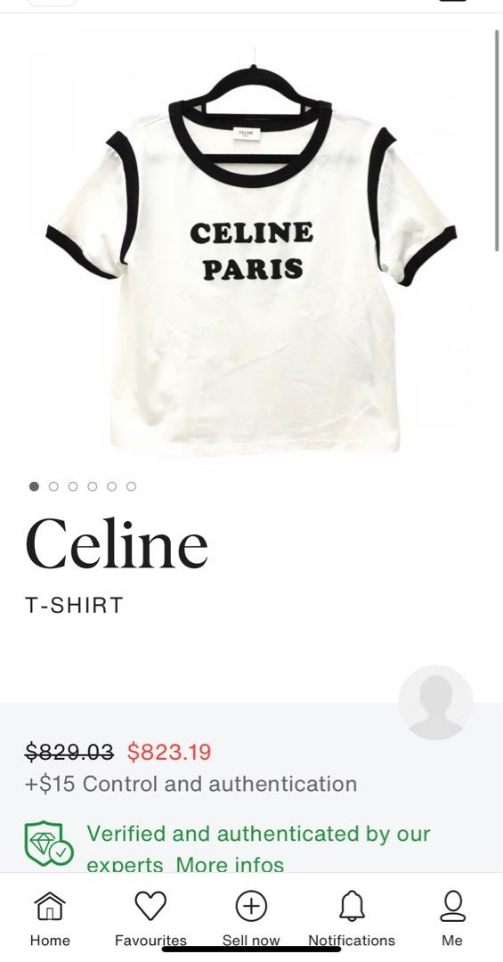 Celine brand croptop shirt🔥, Luxury, Apparel on Carousell