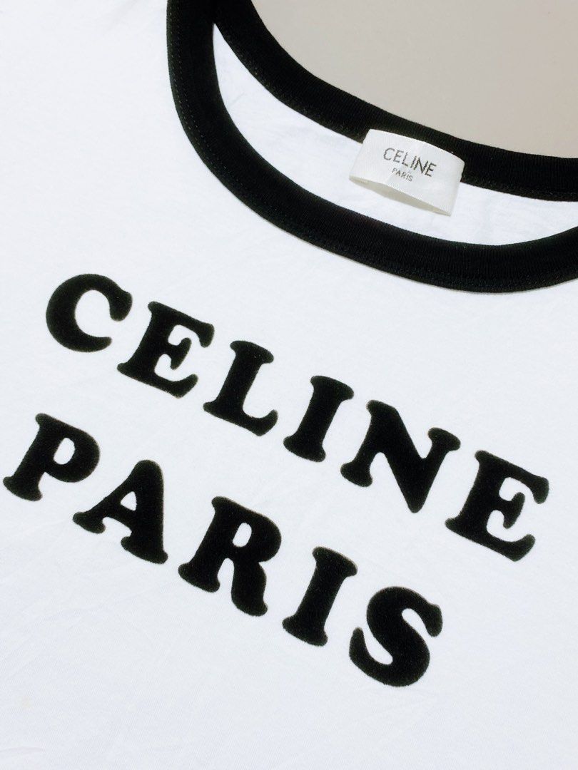 Celine brand croptop shirt🔥, Luxury, Apparel on Carousell