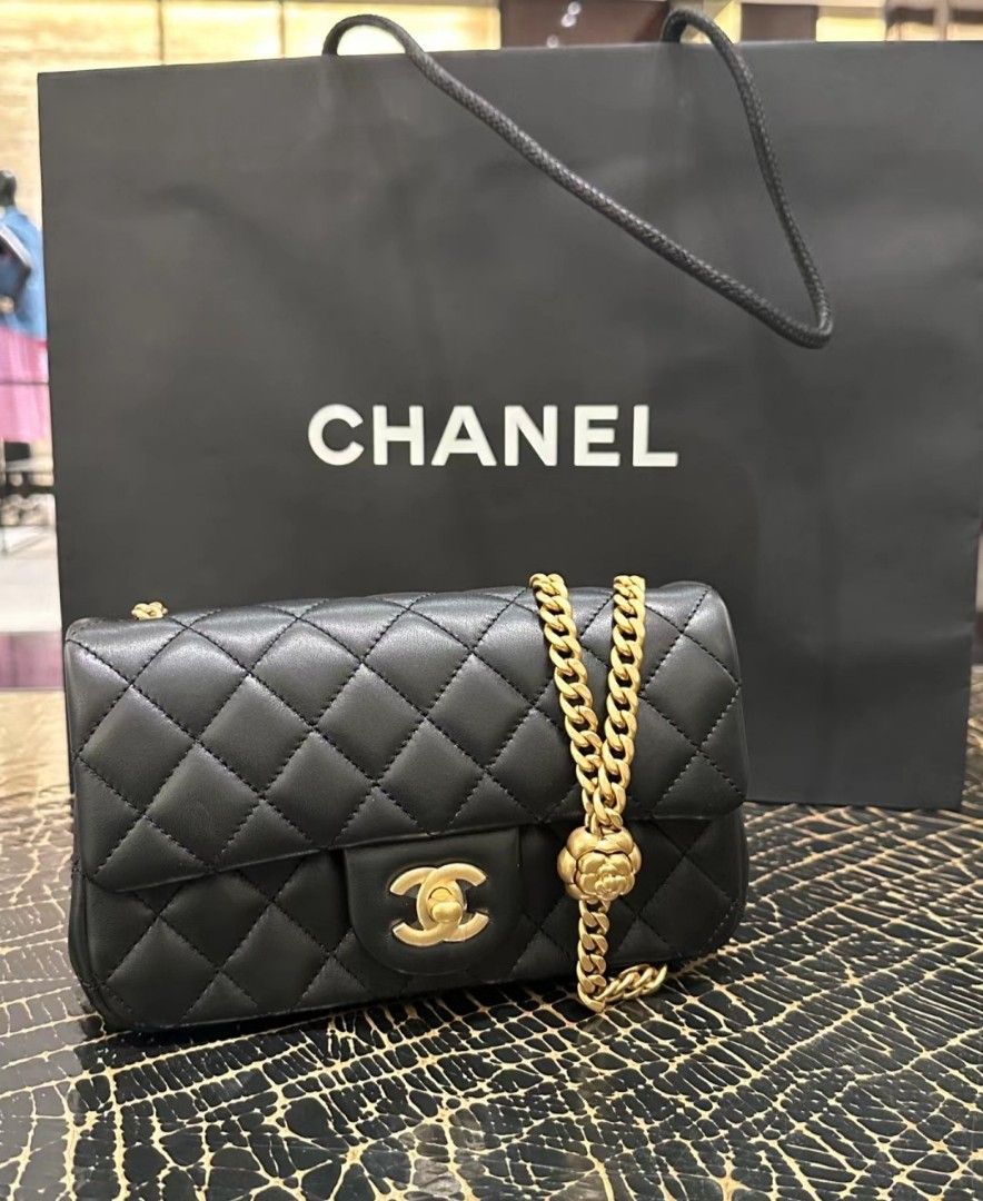Chanel 23S Mini Flap Bag Rectangle 20CM with Adjustable Camellia Pearl ...