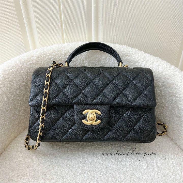✖️SOLD✖️ Chanel Top Handle Mini Rectangle Flap in 21S Black Caviar Aged  GHW, Luxury, Bags & Wallets on Carousell