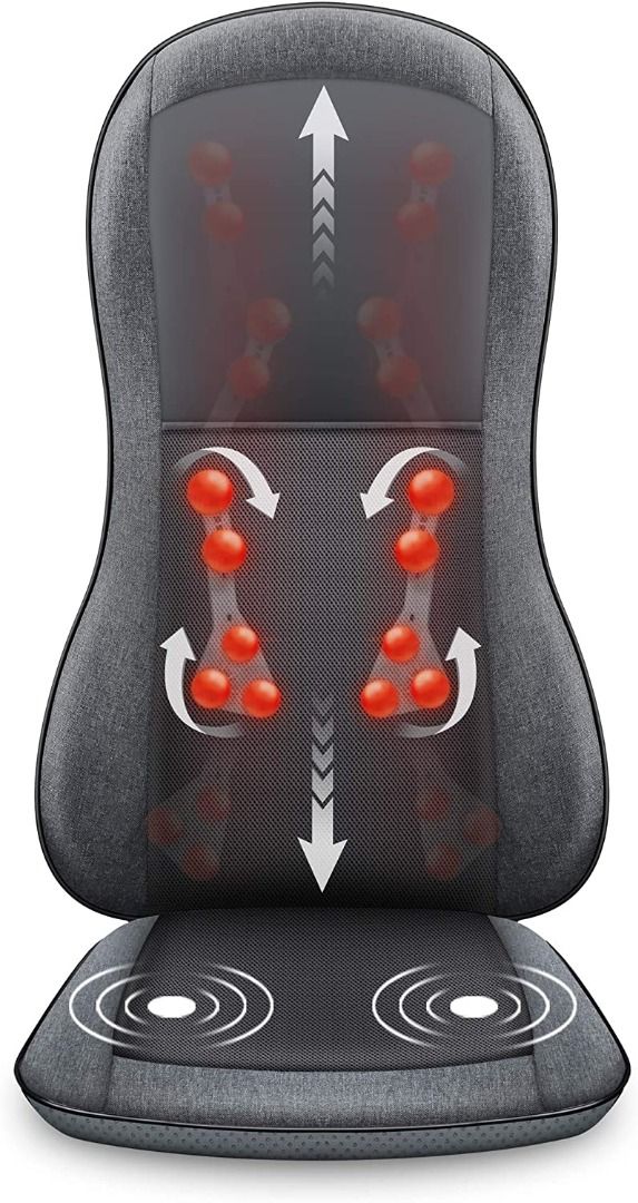 Comfier Shiatsu Neck & Back Massager, 2D/3D Kneading Massage Chair Pad
