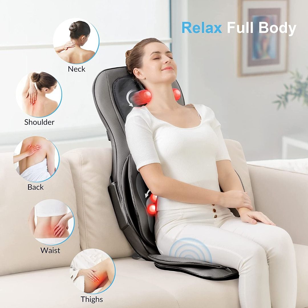 Comfier Shiatsu Shoulder & Neck Massager with Heat, 4D Deep Kneading Back  Massager Gifts for Men Women