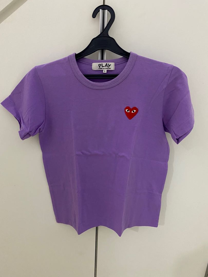 COMMES DES GARCONS CDG PLAY T SHIRT PURPLE UNGU Fesyen Wanita