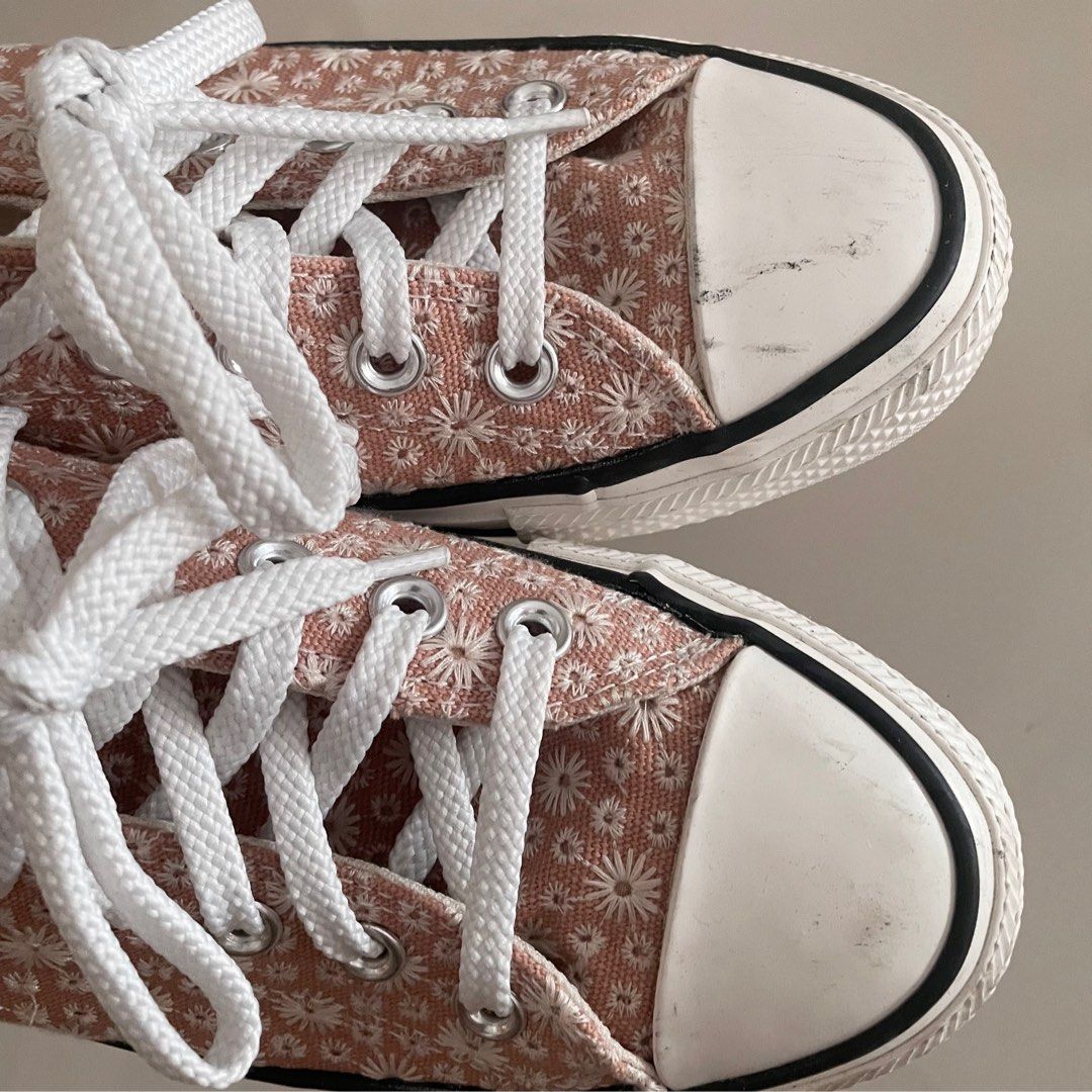 converse embroidery floral pink sneaker size eur 38 Women s
