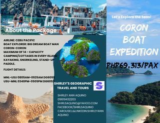 CORON ISLAND -BOAT EXPEDITION 4D3N