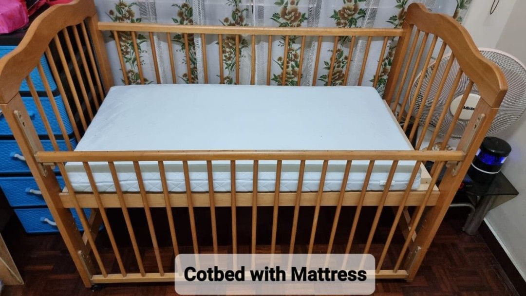 Cot Bed Solid Wood (Category: Cots & Cribs) located in Petaling Jaya. Submitted by gt_pj (Listing ID 1220073703, Image 3). Description: Cot Bed (EXCLUDE mattress) for sale. Very solid wood. Easily dismantled/assembled for transport. Can fit an IKEA 120cm × 60cm mattress with a bit of space around..